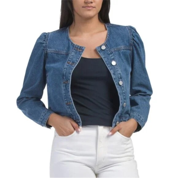 NEW Blank NYC Puff Sleeve Denim Jacket - Picture 1 of 10